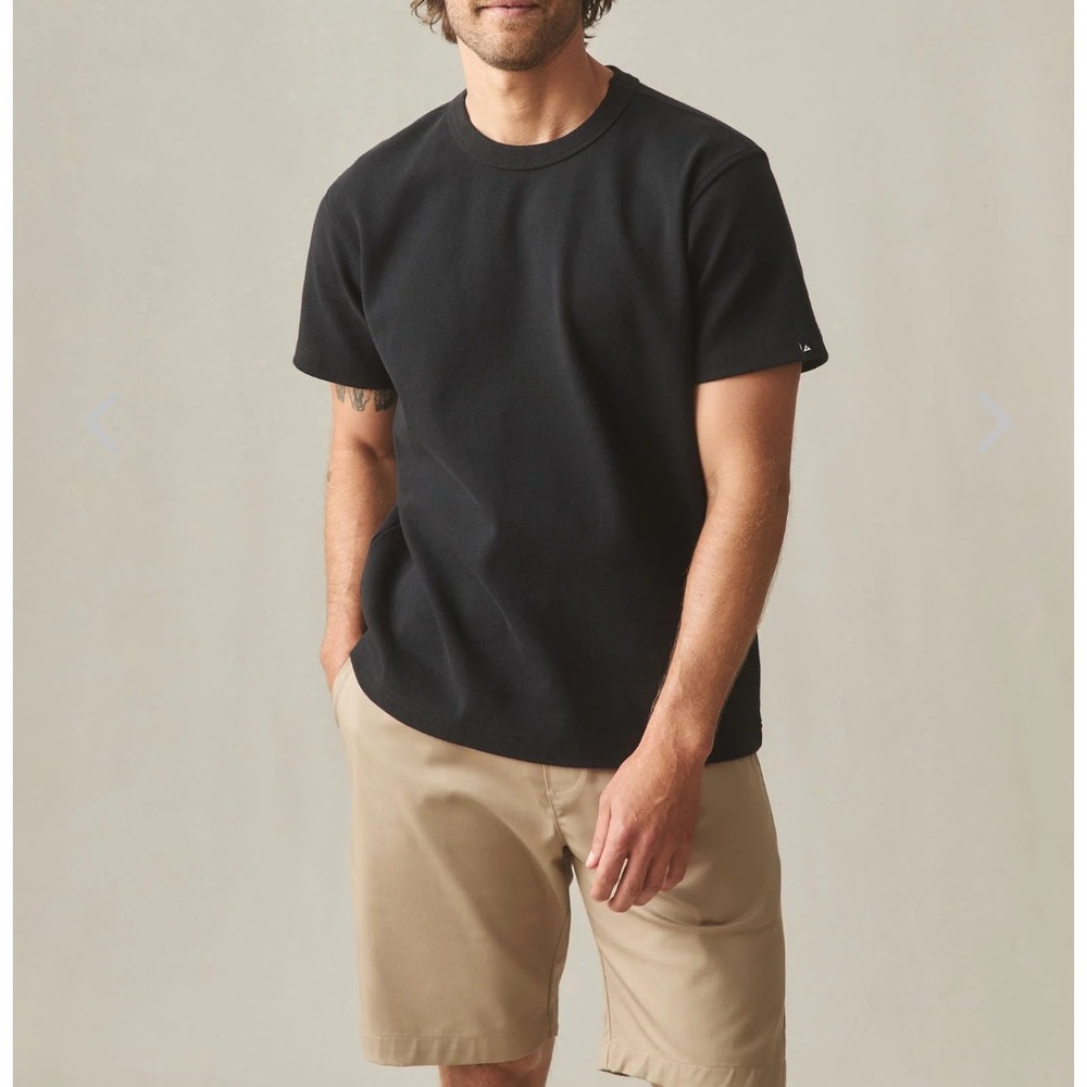 American Giant Men's Rib Tee 2XL Black Heavyweight Casual Workwear Classic NWOT - Picture 2 of 8